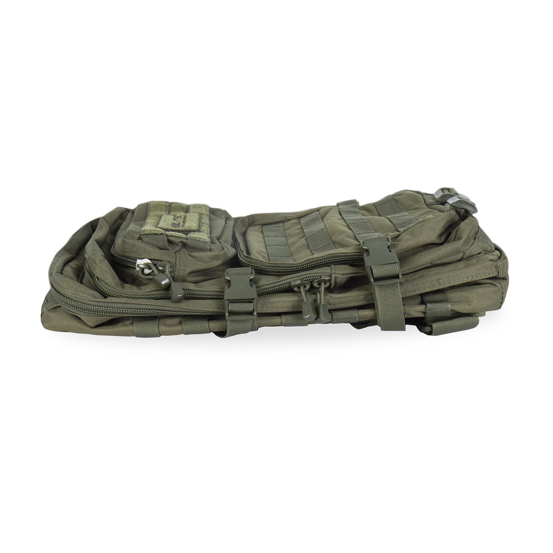 MIL-TEC U.S. Assault combat backpack trekking hiking outdoor rucksack 36L olive sulankstyta tvirta kuprinė lauko veiklai.