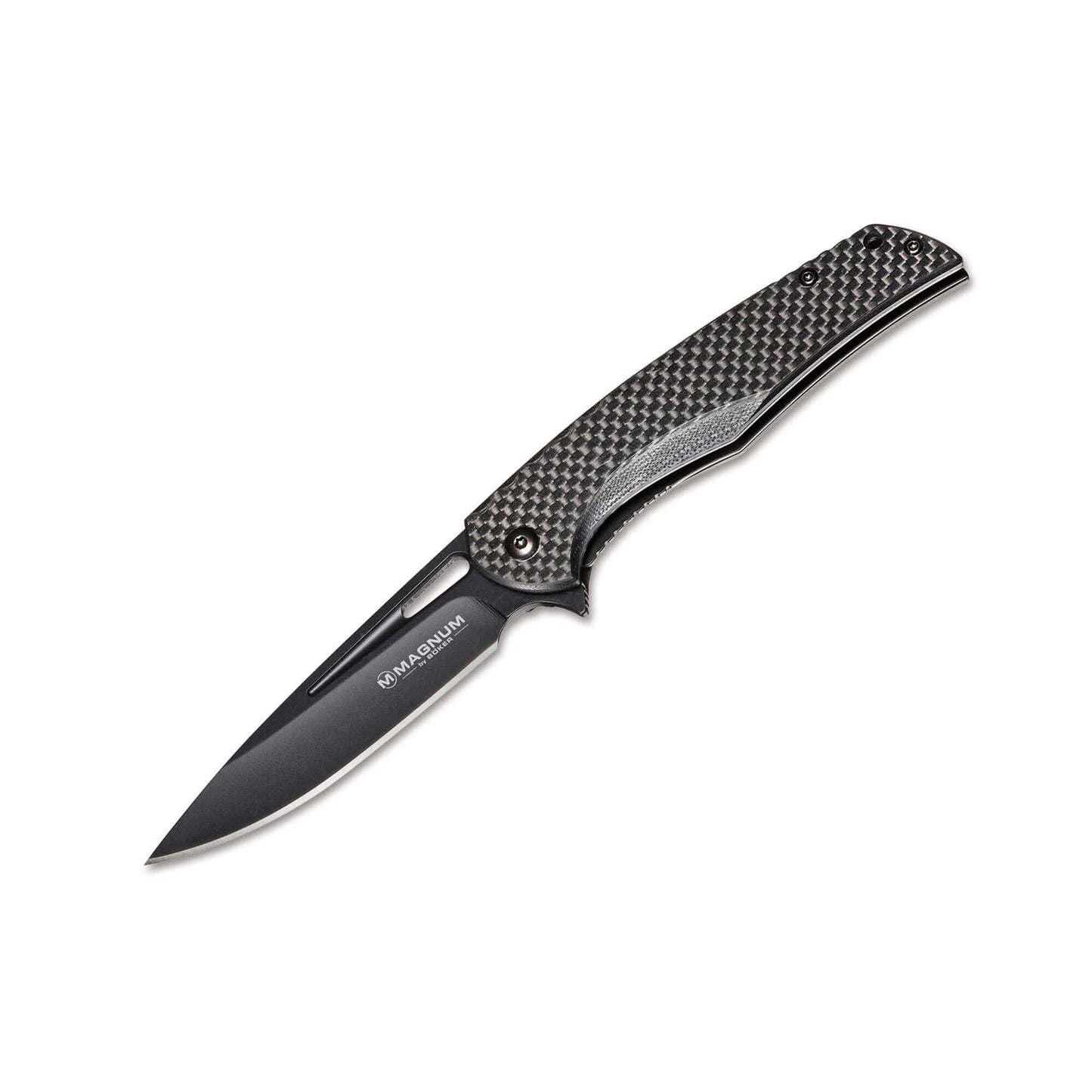 BOKER Black Carbon atlenkiamas kasdienis peilis 440A plienas anglies pluošto plienas