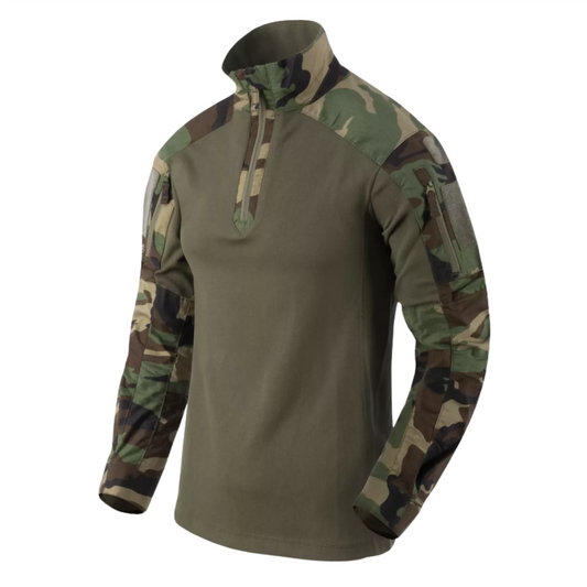 Helikon-Tex MCDU Combat marškiniai Ripstop Woodland marginimo