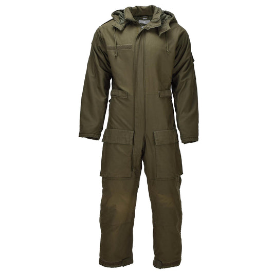 Austrijos kariuomenės tankistų kombinezonas su gobtuvu alyvuogių