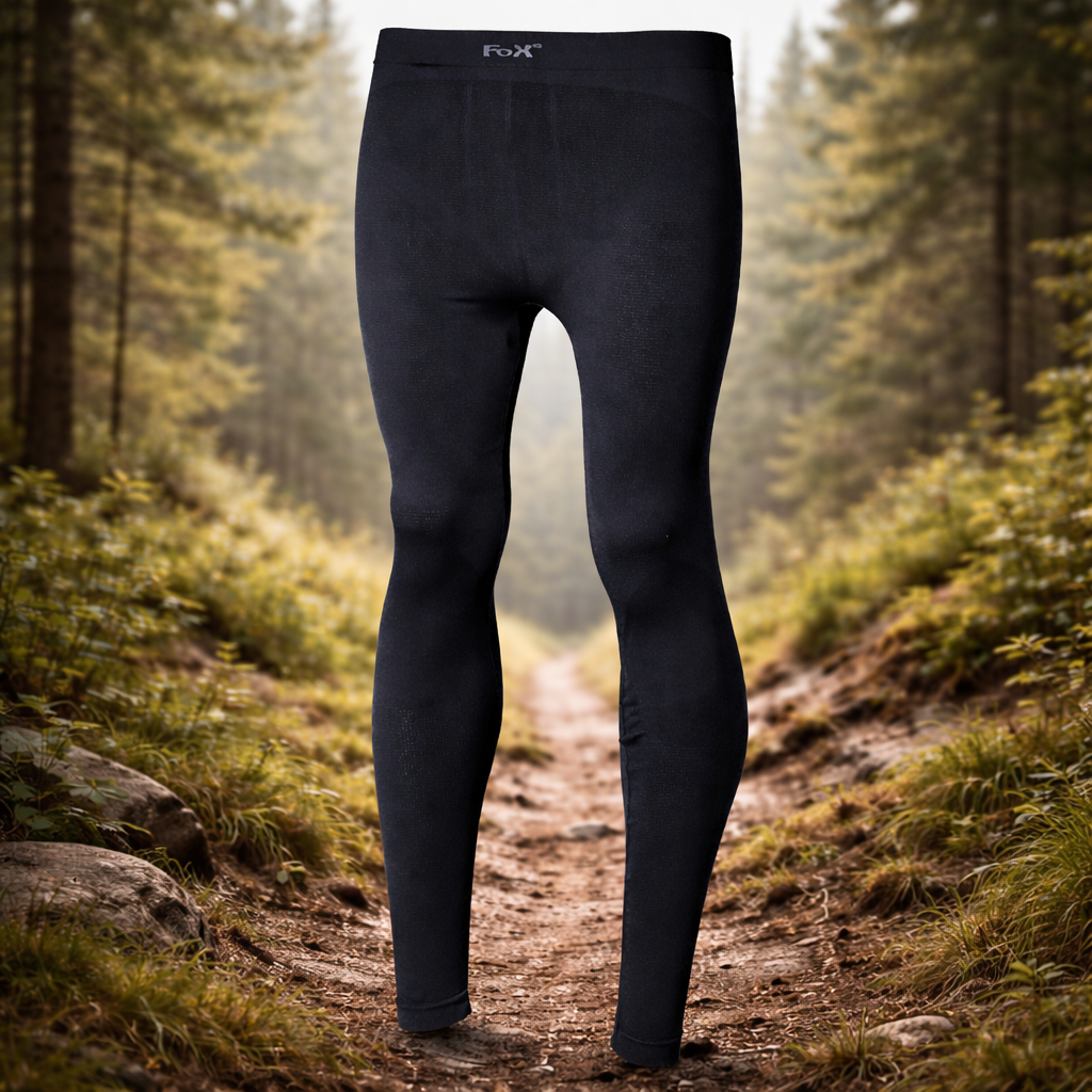 Fox Outdoor apatinės termo kelnės kvėpuojančios ir tamprios juodos