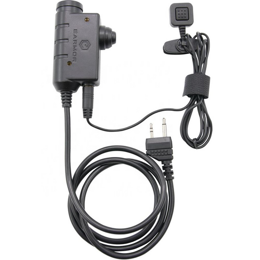 Earmor M52 PTT adapteris Midland 2 kontaktų laidinis juodas