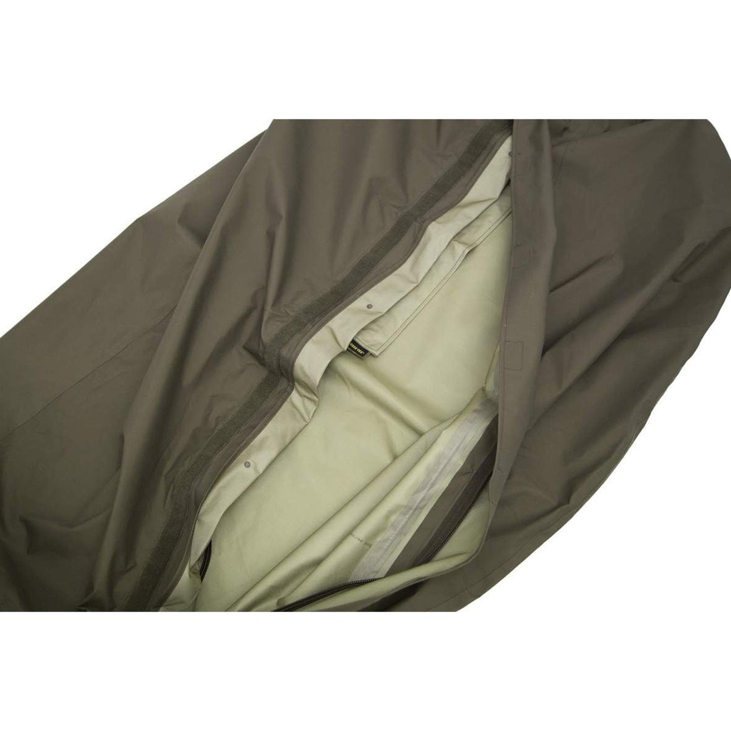 Austrijos kariuomenės neperšlampamas miegmaišio užvalkalas Gore-Tex alyvuogių spalvos, apsauga nuo drėgmės ir vėjo.