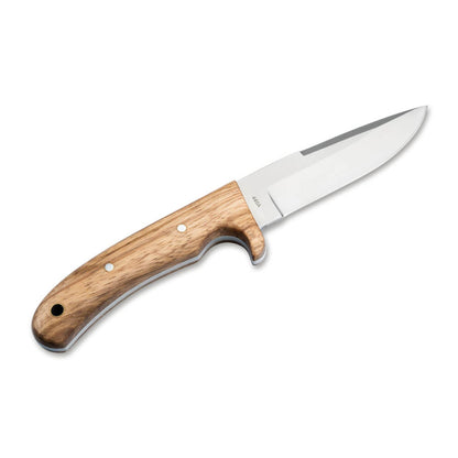 BOKER ELK Hunter Zebrawood fiksuotas peilis su 440A plieno geležte