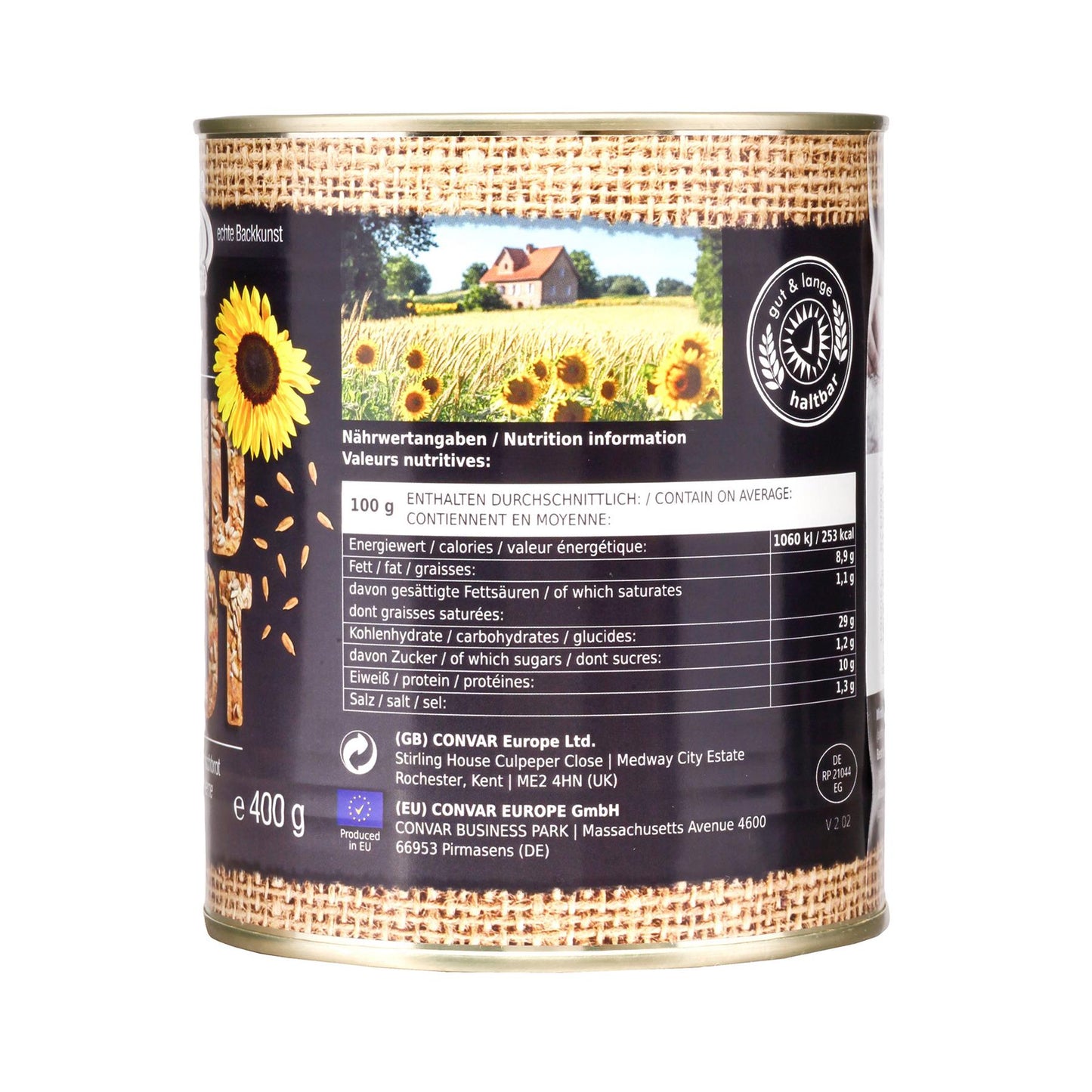 CONVAR DosenBistro pilno grūdo duona 400g ilgo galiojimo