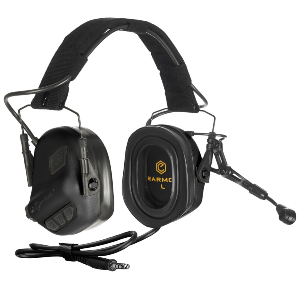 EARMOR M32 Plus taktinės ryšio ausinės klausos apsauga juodos